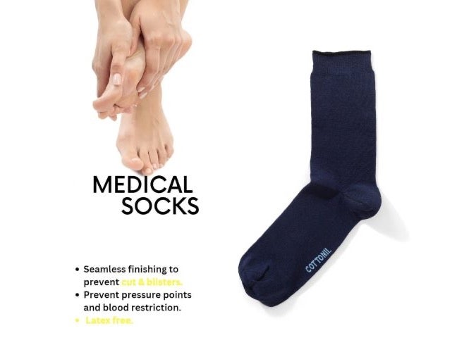 Cottonil® Navy Blue Medical Socks For Diabetic Patients - Image 3